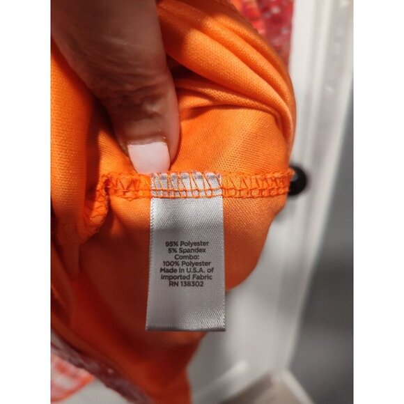 Avenue Size 26/28‎ Orange Black Pink White Lined Top 3/4 Sleeve Shirt - Picture 5 of 9